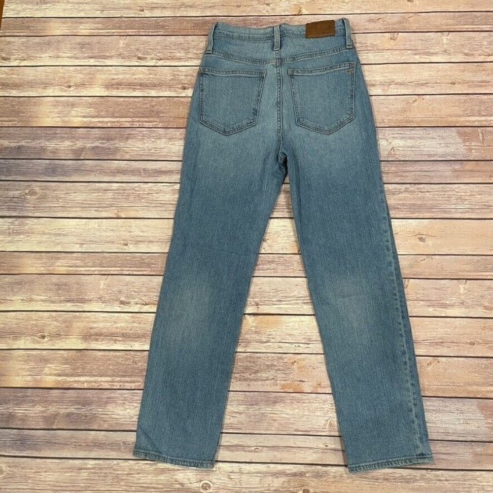Madewell Classic Straight Jeans M3004 Distressed Medium Wash - Picture 4 of 9